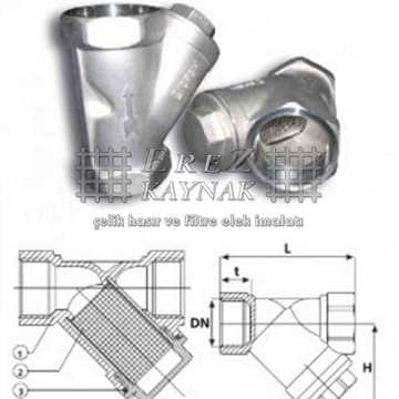 Y Tipi Paslanmaz Pislik Tutucu Filtre